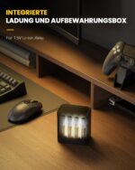 8x AA Wiederaufladbare Lithium Akkus 3600mWh mit Ladegerät & Aufbewahrungsbox – Bild 2