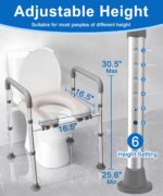 HOMLAND Toilettensitzerhöhung mit Griffen – Verstellbar für Senioren & Behinderte – Bild 3