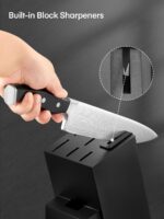 D.Perlla 7-teiliges Messerblock-Set mit Selbstschärfer – Profi-Küchenmesser aus Edelstahl – Bild 4