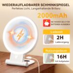 Auxmir Kosmetikspiegel 30X/1X mit LED-Beleuchtung – Dimmbar Schminkspiegel für Zuhause & Reisen – Bild 6