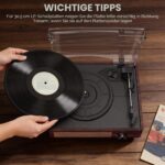 Mersoco Bluetooth Plattenspieler mit 3-Gang & Holzdesign – Tragbarer Vinyl-Player – Bild 5