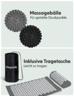 LifeGoods Akupressurmatte mit Kissen – Traditionelle Massagetherapie für Entspannung – Bild 6
