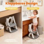 SKYROKU 2-in-1 Toilettensitz mit Treppe für Kinder 2-7 Jahre – Höhenverstellbar bis 90 kg – Bild 4