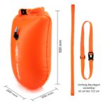 LimitlessXme Schwimmboje 28L Orange – Sicherheitsboje mit Trockensack für Freiwasserschwimmen – Bild 7