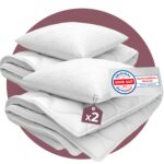 EVAN BROWNS® Bettenset 135x200 4-teilig – Bettdecke & Kopfkissen mit ÖKO-TEX Zertifikat