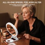 Auxmir Kosmetikspiegel 30X/1X mit LED-Beleuchtung – Dimmbar Schminkspiegel für Zuhause & Reisen – Bild 2