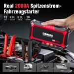 GOOLOO GP2000 Auto Starthilfe 2000A mit USB-Powerbank – Zuverlässiger Batterie-Booster für 12V Fahrzeuge – Bild 2