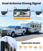 AUTO-VOX Kabellose Solar-Rückfahrkamera 7,2" 1080P mit DVR – Magnetische Installation für LKW & Anhänger – Bild 4
