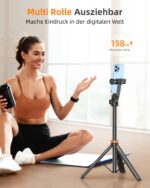158cm Smartphone Stativ mit Fernbedienung – Ausziehbar & Drehbar für iPhone & Android – Bild 3
