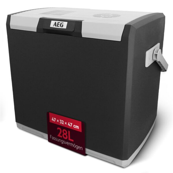 AEG Thermoelektrische Kühlbox KK 28 – 28 Liter Reisekühlbox mit 12V/230V für Auto & Camping