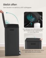 SONGMICS Tretmülleimer 2 x 30 L mit Softclose – Doppel-Abfalleimer für die Küche – Bild 6