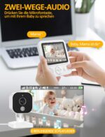 BURNNOVE Babyphone mit Kamera 720P IPS – Sicher ohne WLAN, 2000mAh Akku & Nachtsicht – Bild 7