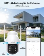 ieGeek 2K Solar Überwachungskamera aussen – 360° PTZ mit Akku & Farb-Nachtsicht – Bild 5