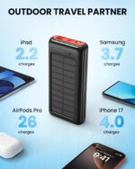 JIGA Solar Powerbank 27000mAh mit 22,5W PD – Schnellladegerät für Outdoor & Reisen – Bild 4