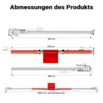 Wiltec Abschleppstange 3-teilig 2 m bis 3 t – Stahlschleppstange mit Sicherheitszubehör – Bild 3