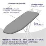 STAHLMANN Bügelbrett 114x34 cm mit rutschfesten Füssen – Stabiler Bügeltisch Made in EU – Bild 5