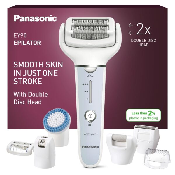 Panasonic ES-EY90 Nass/Trocken-Epilierer – 60 Pinzetten & flexibler Kopf für glatte Haut