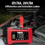 HAUSPROFI 15A Autobatterieladegerät 12V/24V – Intelligentes Schnellladen mit Reparaturfunktion – Bild 2