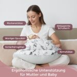 Momcozy Stillkissen mit Sicherheitsumrandung – Ergonomisches Mehrzweckkissen für Mutter & Baby – Bild 4