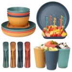 48-teiliges Kunststoff-Geschirr Set CSYY – Bruchsicheres Camping & Picknick Besteck für 4 Personen – Bild 5