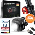 MIVELO Fahrradlicht Set StVZO – USB-aufladbar, wasserdicht & extra hell