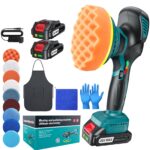 XIAZIR Akku Poliermaschine 150mm mit 2×21V Batterien & 6 Geschwindigkeiten – Kabellos bis 5500RPM