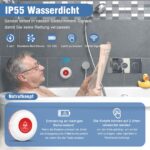 ChunHee Notrufknopf für Senioren – Hausnotruf Kabellos 150m Reichweite mit IP55 – Bild 4