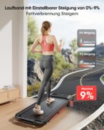 Toputure Laufband mit 9% Neigung & 2.5HP Motor – Klappbares Walking Pad für Zuhause & Büro – Bild 3