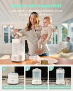 GROWNSY 5-in-1 Babyflaschen-Sterilisator mit Trocknerfunktion – 8 Min. Dampfsterilisation – Bild 5