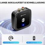 SONRU Bluetooth 6.0 Audio Adapter mit 3,5mm Klinke & RCA – Wireless Empfänger für Stereoanlagen – Bild 6