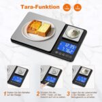 Letron Digitale Küchenwaage mit Dual-Plattform 15kg/1g & 500g/0.01g – Profi-Feinwaage – Bild 5