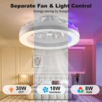 Ateroll Deckenventilator Ø48cm mit RGB-Beleuchtung – 6 Windsstufen, dimmbar, Fernbedienung – Bild 4