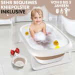 XXL Faltbare Babywanne FawnsLife – Platzsparend mit Sitz & Wassereimer für Neugeborene – Bild 4