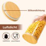 ComSaf Vorratsgläser 8er-Set mit Bambusdeckel – Luftdichte Aufbewahrung für Küche – Bild 7