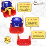Montafox Kinderschaukel 3 in 1 – Mitwachsende Babyschaukel mit Sicherheitsgurt – Bild 3