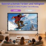 120 Zoll Beamer Leinwand mit Stativ – LEORFI 4K HD Projektionsleinwand tragbar – Bild 3