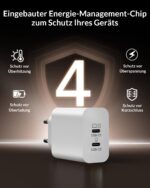 CREAPICO 60W USB-C Schnellladegerät mit 2M Kabel – Dual-Port für iPhone & iPad – Bild 4