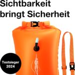 LimitlessXme Schwimmboje 28L Orange – Sicherheitsboje mit Trockensack für Freiwasserschwimmen – Bild 4