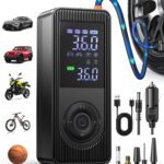 Fshyos Elektrische Luftpumpe 150 PSI mit 6000-mAh-Akku – tragbarer Kompressor für Auto, Fahrrad & Motorrad