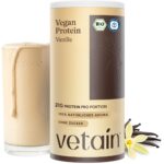 VETAIN Veganes Proteinpulver Vanille 540g – 21g Protein pro Portion mit 4 Proteinquellen