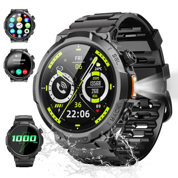 Soudorv Smartwatch 1.53" HD – Fitnessuhr mit Telefonfunktion, 100+ Sportmodi & 18 Tage Akku