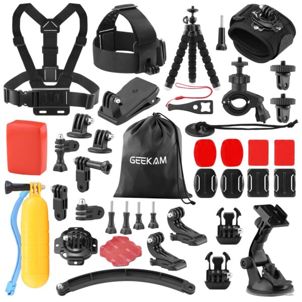 GeeKam 38er Action Kamera Zubehör Kit – Universal Montage Set für GoPro & mehr