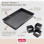 Zenker Zahlen- und Buchstaben Backform-Set 9-teilig – PFAS-freie Backformen für kreative Kuchen – Bild 4