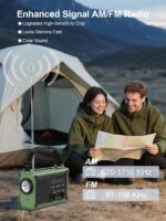 ROCAM Notfallradio mit Handkurbel & Solarpanel – 12000mAh Batterie für Camping & Notfälle – Bild 4