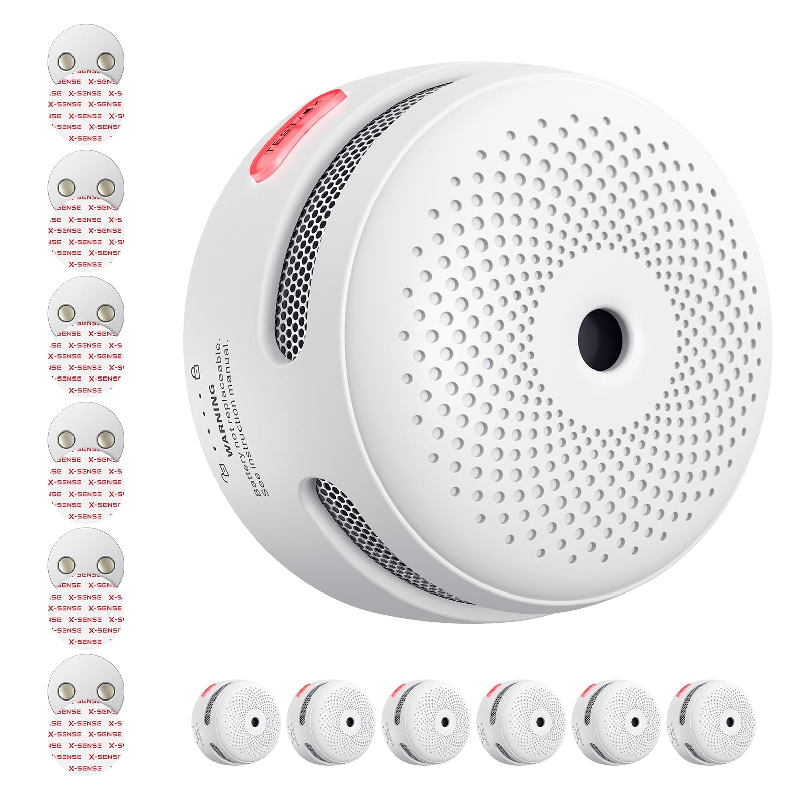 71chKUt1KWL._SY1601_.jpg X-Sense Mini Rauchmelder XS01 mit 10-Jahre-Batterie & Magnethalterung – 6er Set – Bild 1
