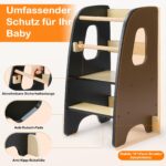 Growaystory Lernturm ab 1 Jahr – 3-stufig höhenverstellbar mit Kippschutz – Bild 8