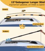 Teleskop-Waschbürste 144 cm mit 15° Bogen & Mikrosfaser-Mopköpfen – Kratzerfreie Autoreinigung – Bild 3