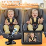Zacro Baby Autospiegel 1080P HD mit Nachtsicht – Rückbank Monitor USB-C – Bild 3