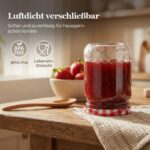 ComSaf 240ml Einmachgläser 24er-Set mit Rot-Weiss Deckel – Luftdichte Marmeladengläser – Bild 7