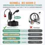AIMILER Wallbox 11kW mit App – Mobile Ladestation 400V Typ 2 für E-Autos – Bild 4